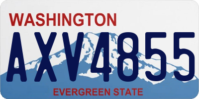 WA license plate AXV4855