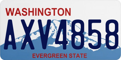 WA license plate AXV4858