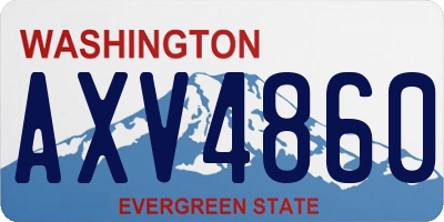 WA license plate AXV4860