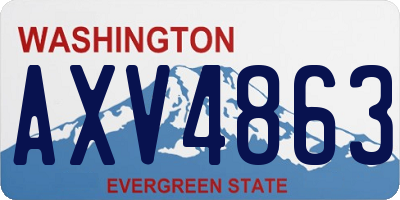 WA license plate AXV4863