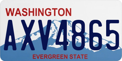 WA license plate AXV4865