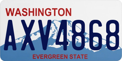 WA license plate AXV4868