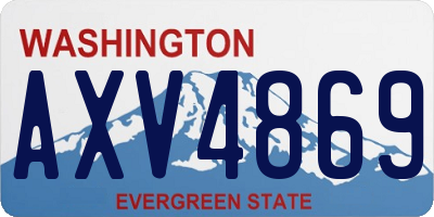 WA license plate AXV4869