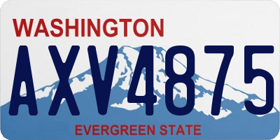 WA license plate AXV4875