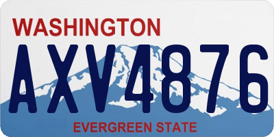 WA license plate AXV4876