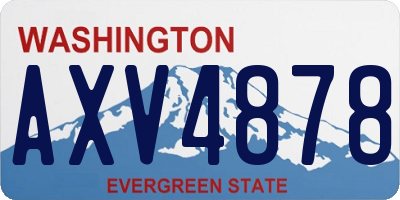 WA license plate AXV4878