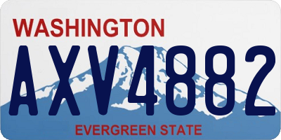 WA license plate AXV4882