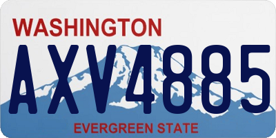 WA license plate AXV4885