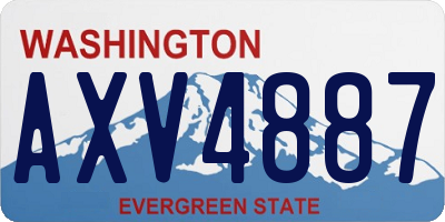 WA license plate AXV4887