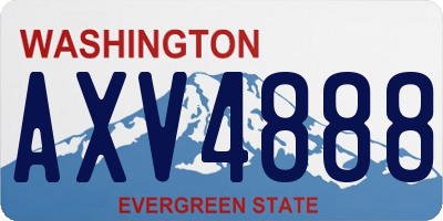 WA license plate AXV4888