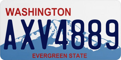 WA license plate AXV4889