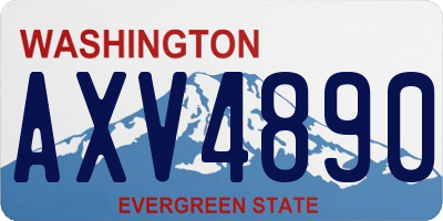 WA license plate AXV4890