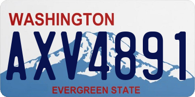 WA license plate AXV4891