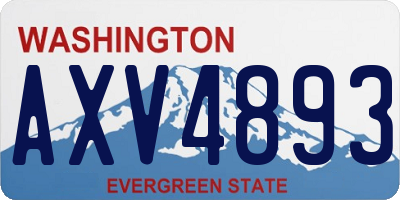 WA license plate AXV4893