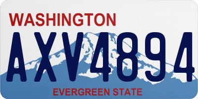 WA license plate AXV4894