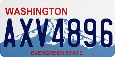 WA license plate AXV4896