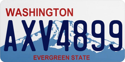 WA license plate AXV4899