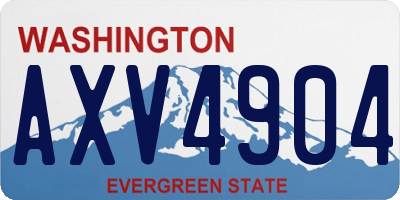 WA license plate AXV4904