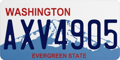 WA license plate AXV4905