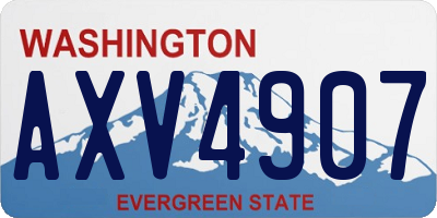 WA license plate AXV4907