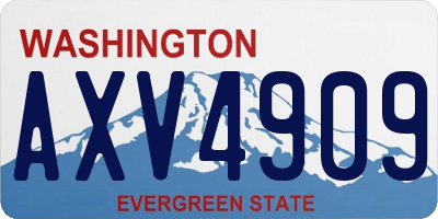 WA license plate AXV4909
