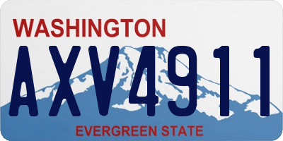 WA license plate AXV4911