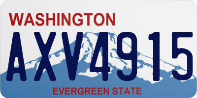 WA license plate AXV4915