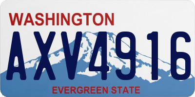 WA license plate AXV4916