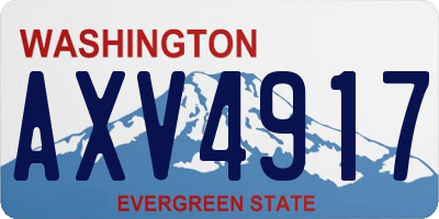 WA license plate AXV4917