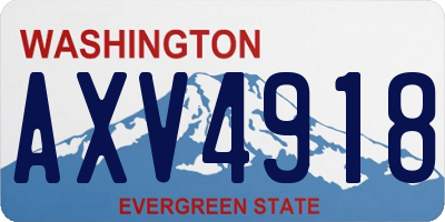 WA license plate AXV4918