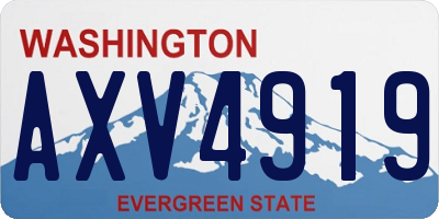 WA license plate AXV4919