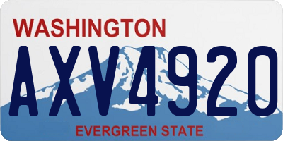 WA license plate AXV4920