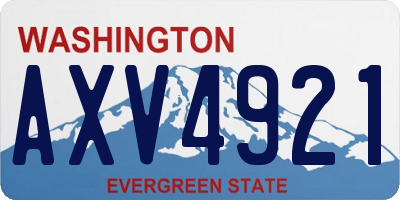 WA license plate AXV4921