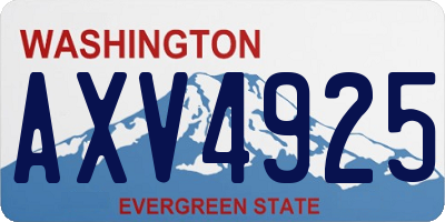 WA license plate AXV4925