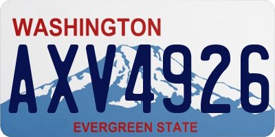 WA license plate AXV4926