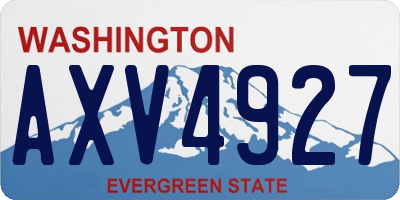 WA license plate AXV4927