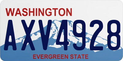 WA license plate AXV4928