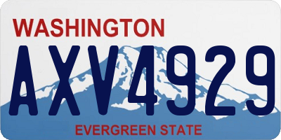 WA license plate AXV4929