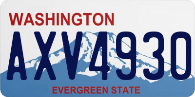 WA license plate AXV4930