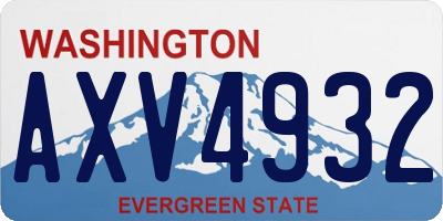 WA license plate AXV4932