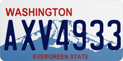 WA license plate AXV4933