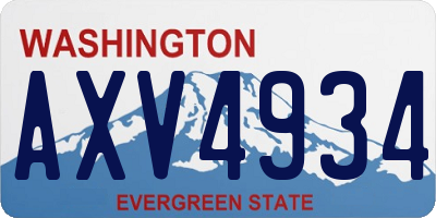WA license plate AXV4934