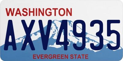 WA license plate AXV4935