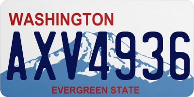 WA license plate AXV4936