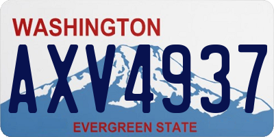 WA license plate AXV4937