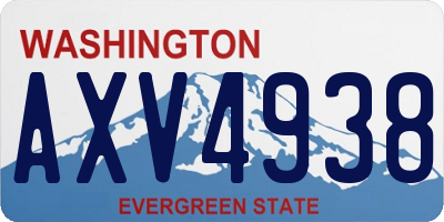 WA license plate AXV4938