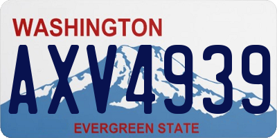WA license plate AXV4939