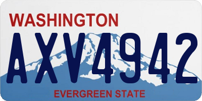 WA license plate AXV4942