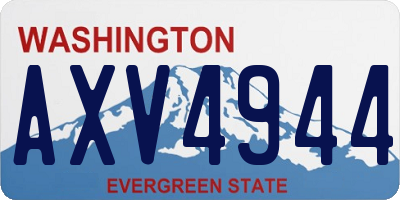 WA license plate AXV4944