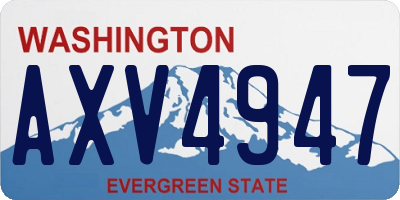 WA license plate AXV4947